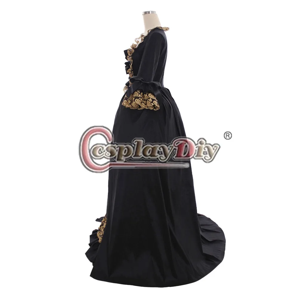 Cosplaydiy Marie Antoinette бальное платье в стиле барокко 18 го века черное рококо Белль на