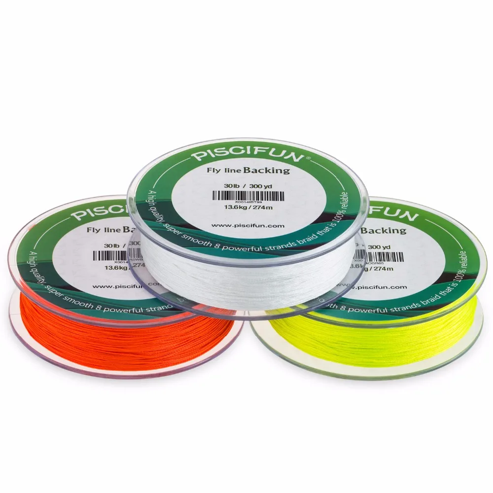 Рыболовная леска Piscifun оранжевая белая Fluo желтая 274 м 13 6 кг/30 фунтов|fishing line|backing
