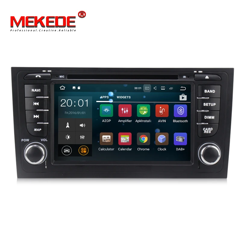 Top 7" Quad Core Android 7.1 Car DVD player for Audi A6 1997-2004 & Audi S6 1997-2004 & Audi RS6 1997-2004 with 1024*600 Res+8G map 2