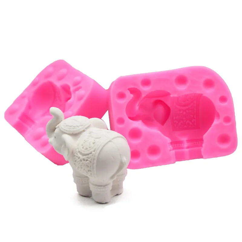 

3D Elephant Shape Silicone Fondant Molds Non Sticky Diy Candy Chocolate Mold Soap Form Cake Decorating Tools