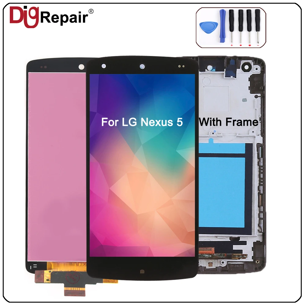 

For LG Google Nexus 5 display D820 D821 LCD Display Touch Screen Digitizer Bezel Frame Full Assembly Replacement Parts D820 lcd