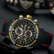 MEGIR Mens Watches Top Luxury Brand Waterproof Sport Wrist Watch Chronograph Quartz Military Genuine Silicone Relogio Masculino 2018 megir fashion chronograph sport mens watches top brand luxury waterproof military quartz watch clock man relogio masculino