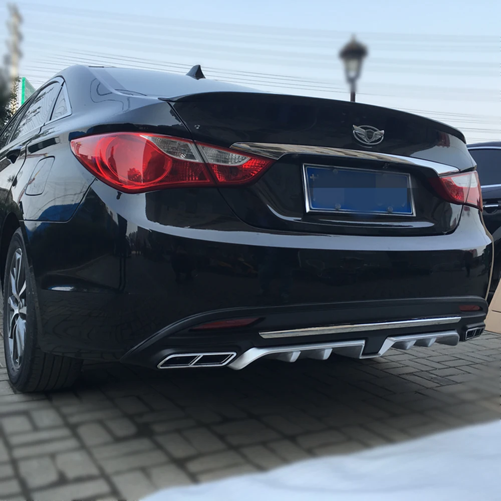 MONTFORD для hyundai Sonata ABS задний бампер диффузор защитные бамперы Гвардии Protector опорная плита спойлер крышка 1 шт