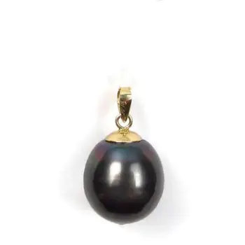 

HUGE NEW 11-13MM BLACK TAHITIAN PEARL PENDANT NECKLACE 925silver