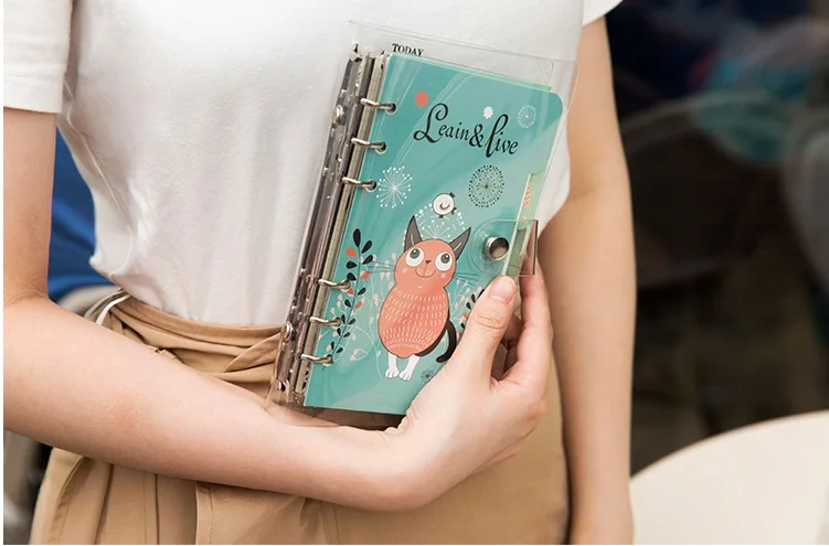 PVC A5 A6 Spiral notebook creative handbook two inner page set Korean lovely cute diary notebooks bullet journal