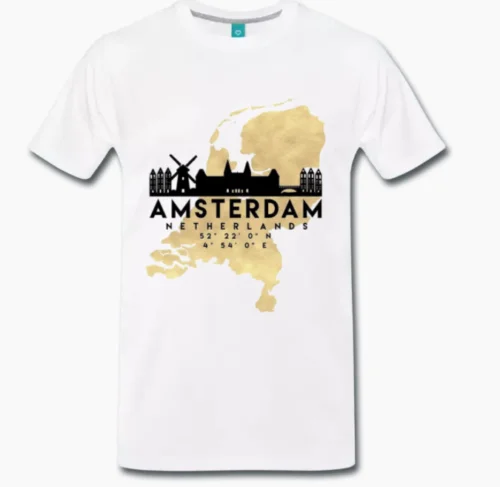

T-SHIRT SOUVENIR MAPPA AMSTERDAM OLANDA - FUNNY - 1 - S-M-L-XL-2XL-3XL