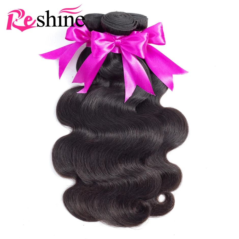 Reshine индийские волнистые волосы, для придания объема пряди человеческие волосы 1/3/4 пряди натуральных Цвет 10-26 дюймов Волосы remy ткет расширение