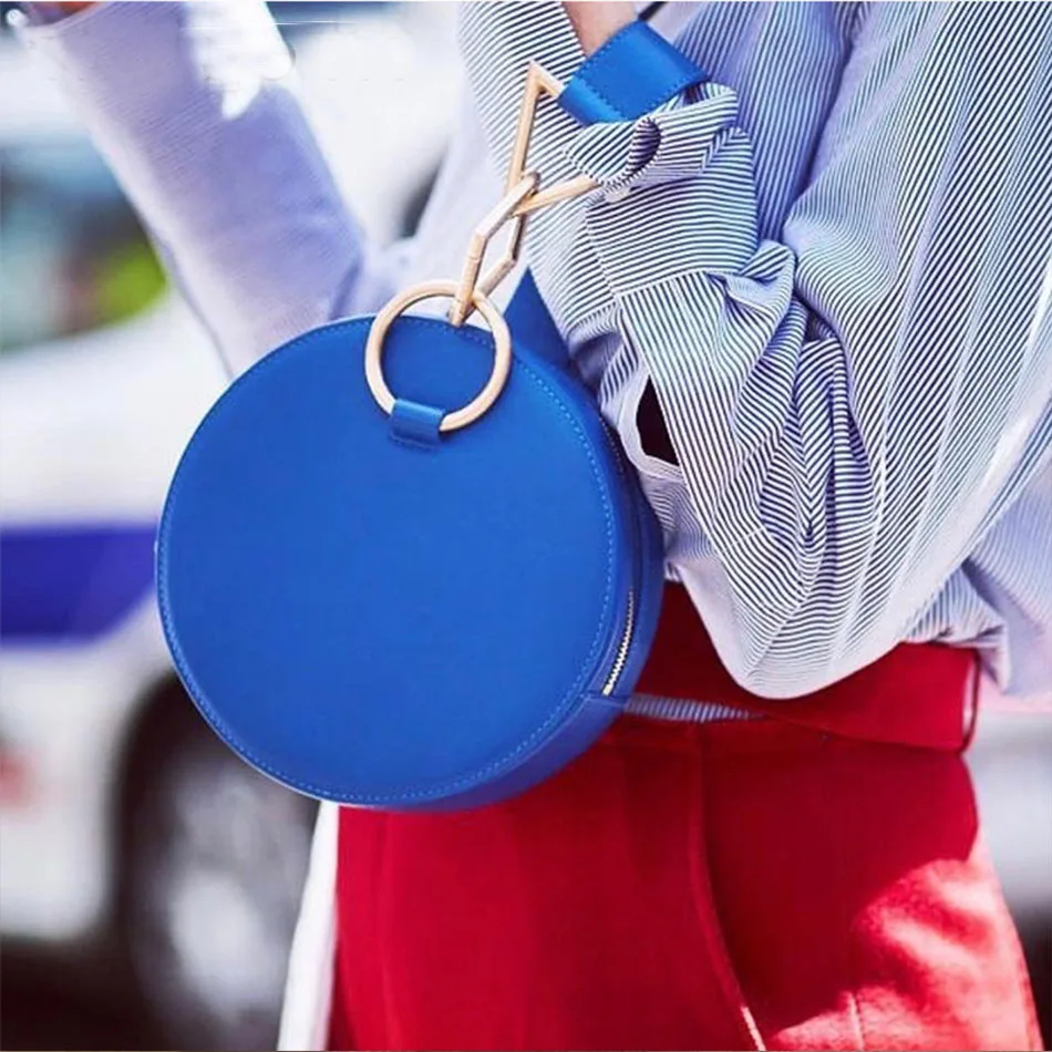 

SUNNY BEACH Vintage Circular Bags Women Handbag Tote Bag Leather Handbag Female Messenger Bag Small Bags Korean Japan Style