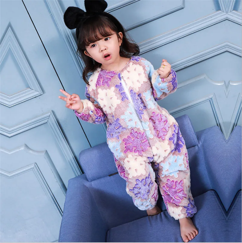 

VTOM Autumn Winter Children's Pajamas Baby Flannel Sleepwear Long-Sleeved Kids Clothes for Bbay Girls Hot Sale Clothing