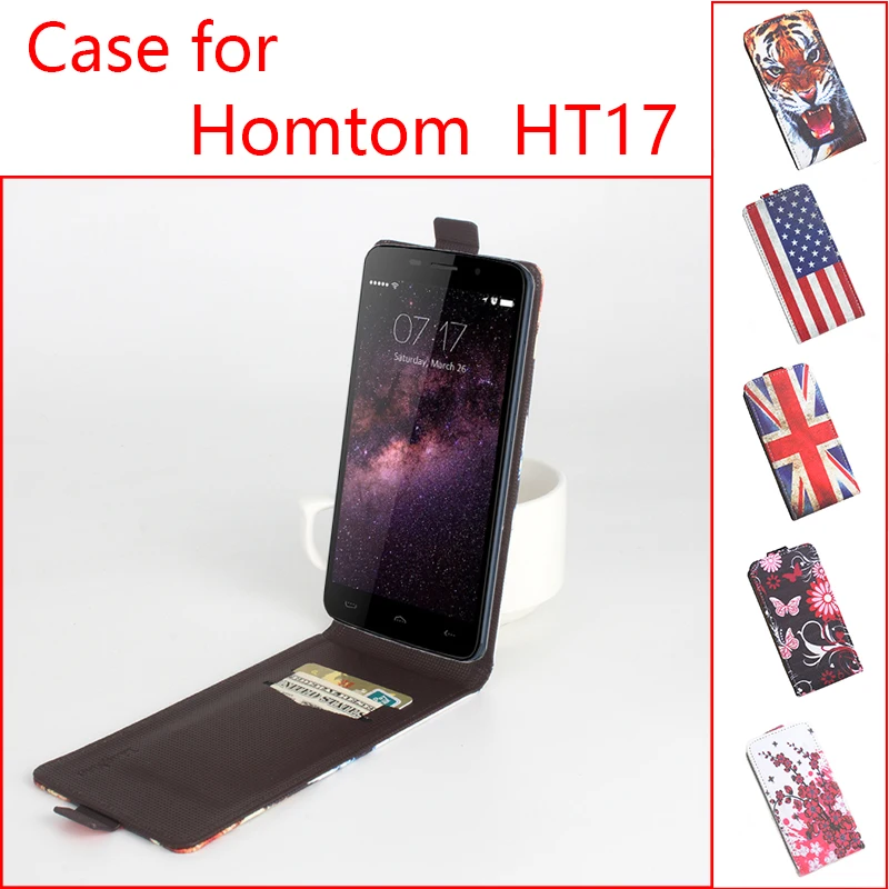 

Lingmao Brand Mobile Phone Cases Genuine Leather Case For Homtom HT17 Wallet Stand With Card Slot Cover