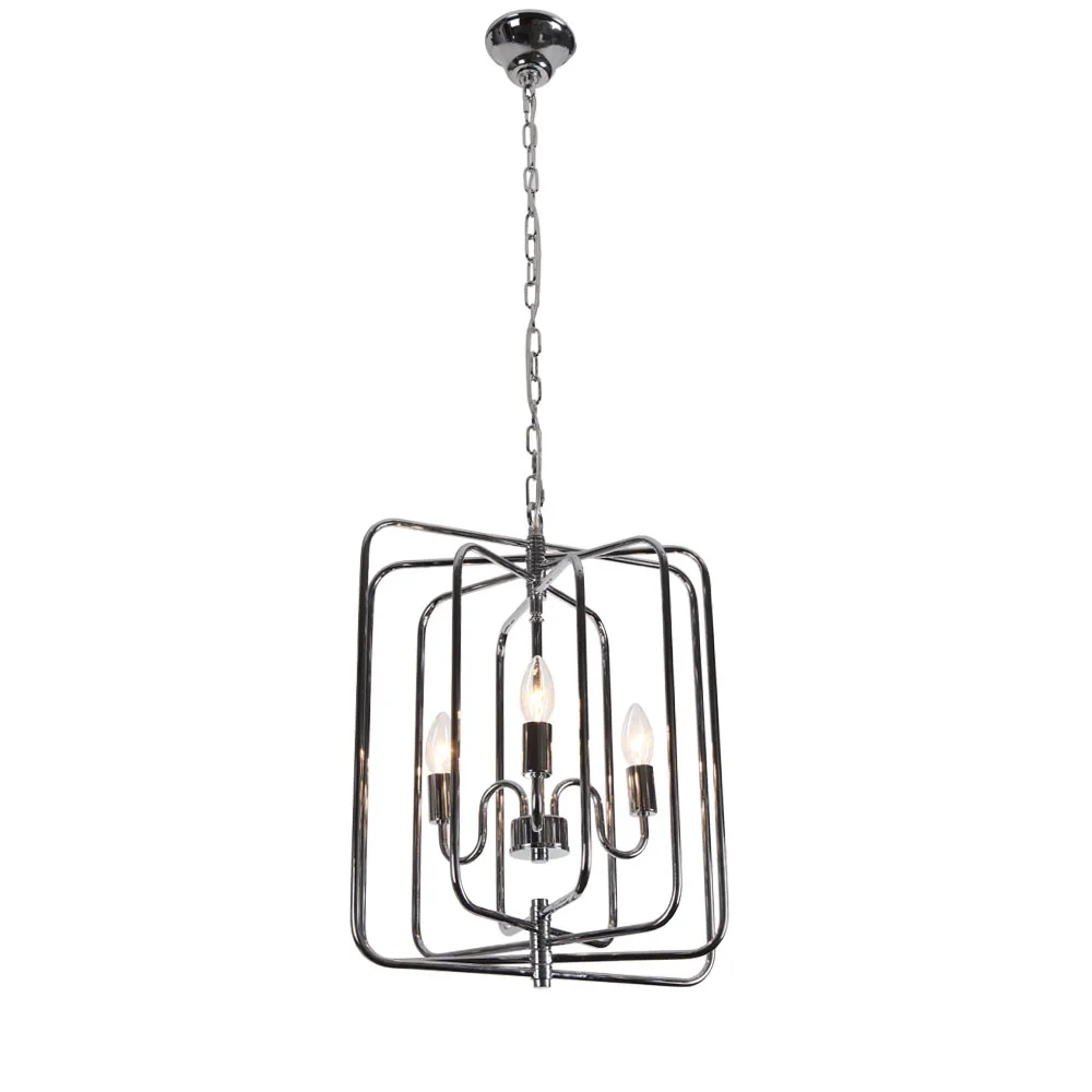 

CANDYINHOM Modern 3-light Chrome Finish Metal rotatable Cage Chandelier Lighting