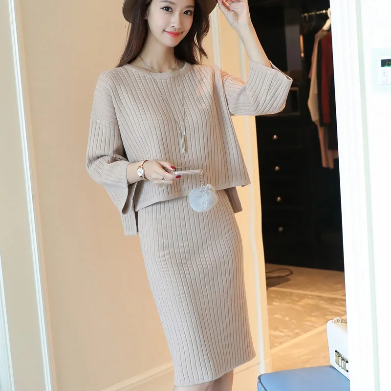 2020 OHCLOTHING 5812 реальный shot вертикальные полосы тонкий комплект трикотажная юбка 73