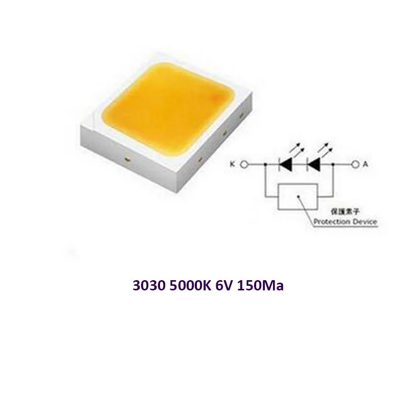 Регистрации воздушной почты SMD светодиодный 3030 6V 150ma 1W 5000K 50 шт./лот белый Panasonic