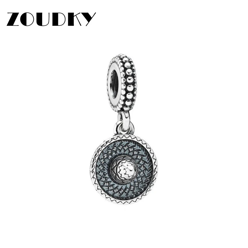 

ZOUDKY NEW 100% 925 Sterling Silver Sombrero Hat Dangle Charm Pendant Fit DIY Bracelet High Quality Original Fashion Jewelry Gif