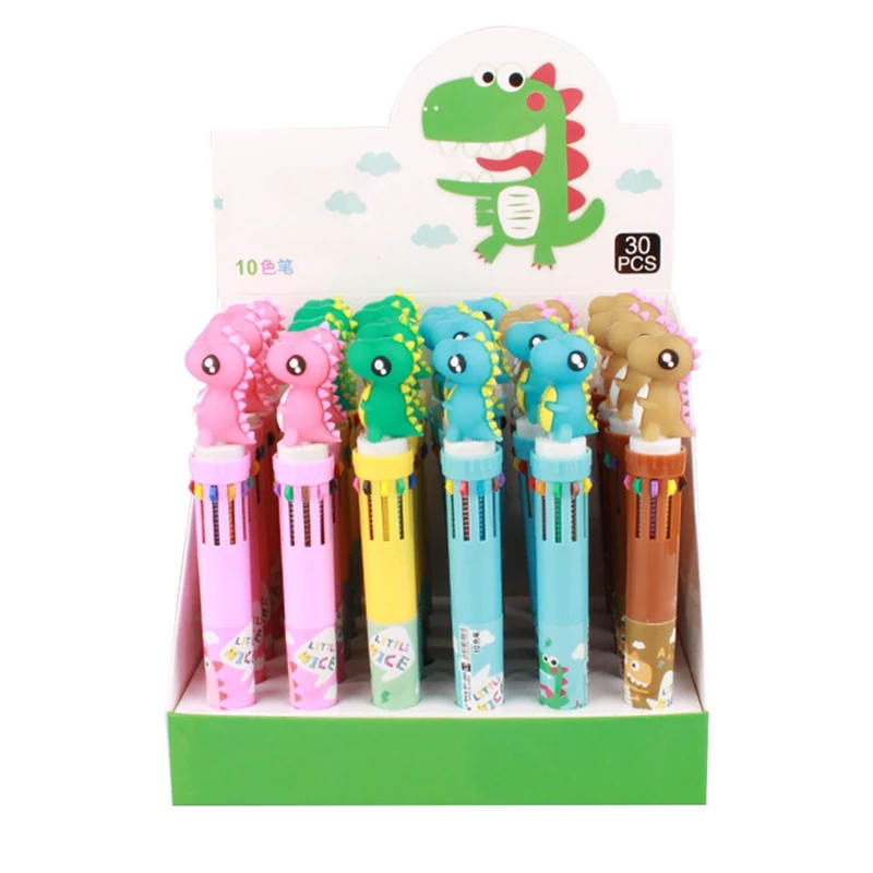 1 шт цветные ручки для рисования с мультяшными животными монстрами динозаврами 10 цветов 0,5 мм разноцветные детские игрушки для рисования