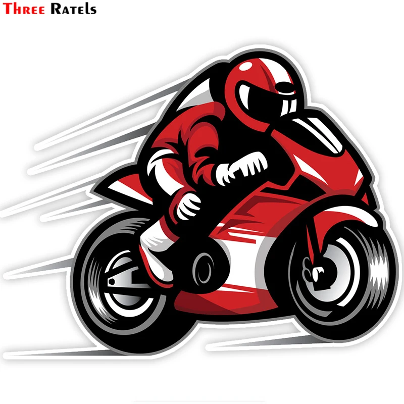 Three Ratels LCS013# 11.7x17см байкер за рулём мотоциклист полноцветные наклейки на авто