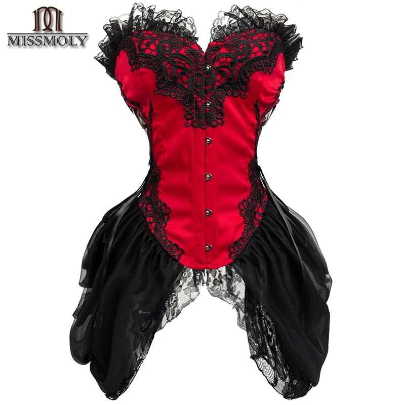 Miss Moly Red Women Waist Cincher Corsets Steampunk Corselet Gothic
