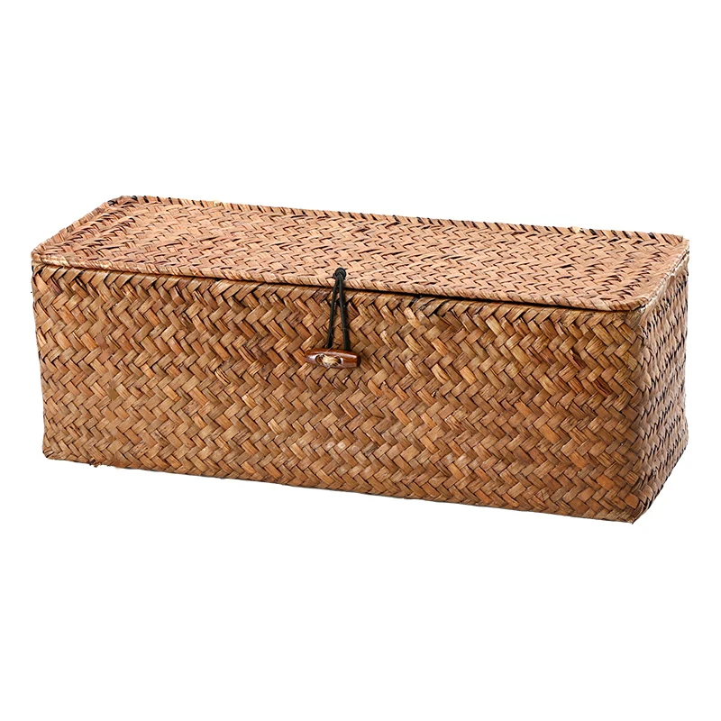 Handmade Seaweed Cosmetic Storage Box Desktop Makeup Cloth Socks Jewelry Food Toys Organizer Sundries Container