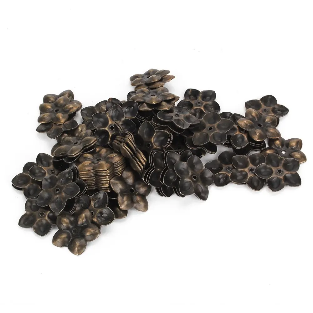 

500Pcs 100Pcs Replacement Plum Blossom Upholstery Nails Tacks Studs Pins Vintage Bronze Decorative With nails
