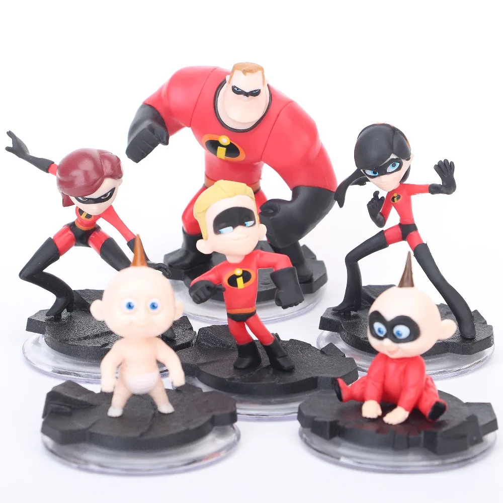 Disney Toys 6 шт./лот 3 10 см супер человек мужчина Джек эластик девочка ПВХ фигурка