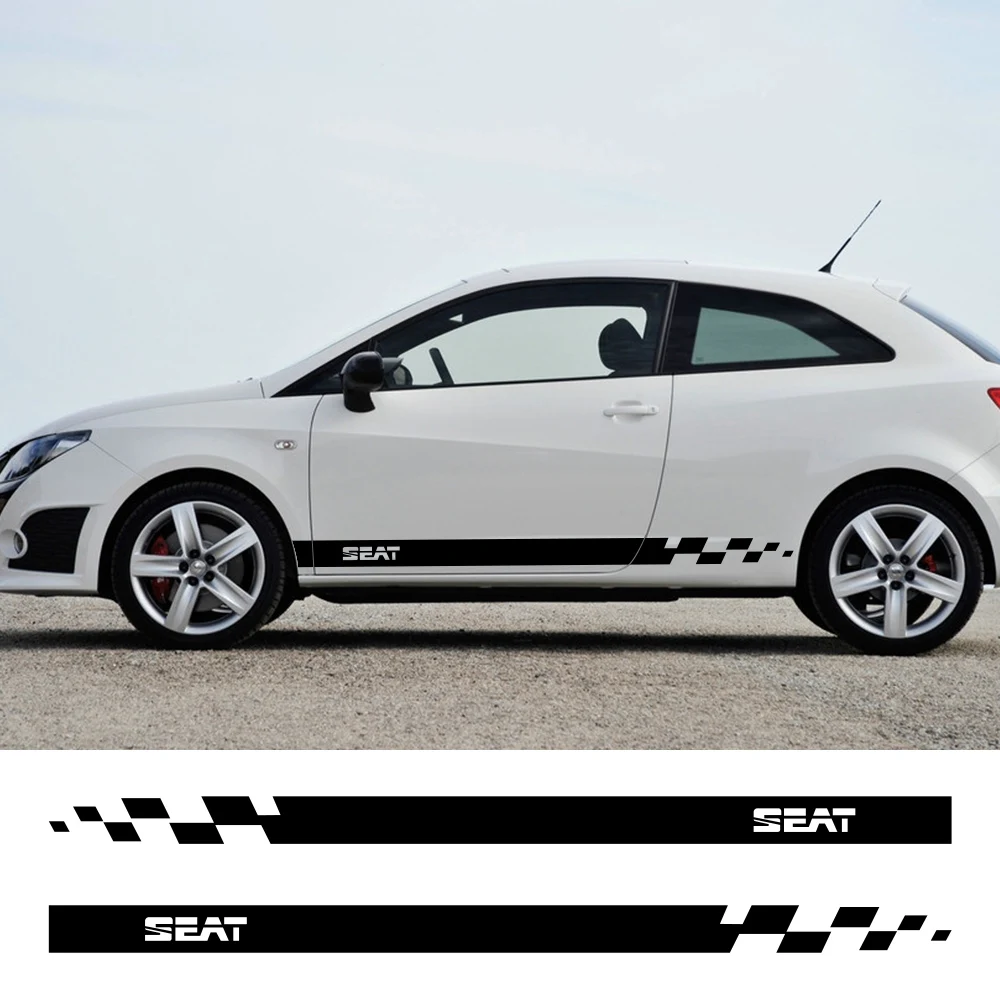 

2PCS Car Door Side Skirt Sticker Vinyl Decal For Seat Leon MK3 MK2 Tarraco Ibiza 6J 6L FR Altea Ateca Toledo 2 3 1 4 Accessories
