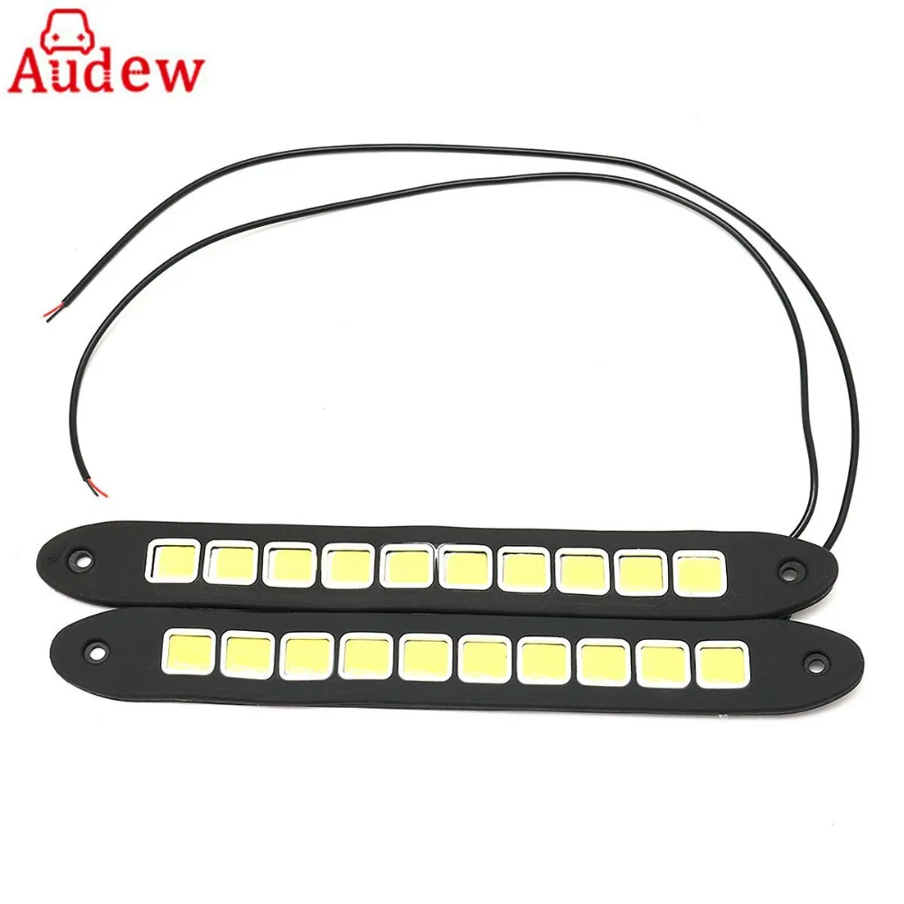 

2x Car DRL LED Daytime Running Light Fog COB Strip Lights Flexible Auto Car Driving Turning Signal Lamp Waterproof White 12V