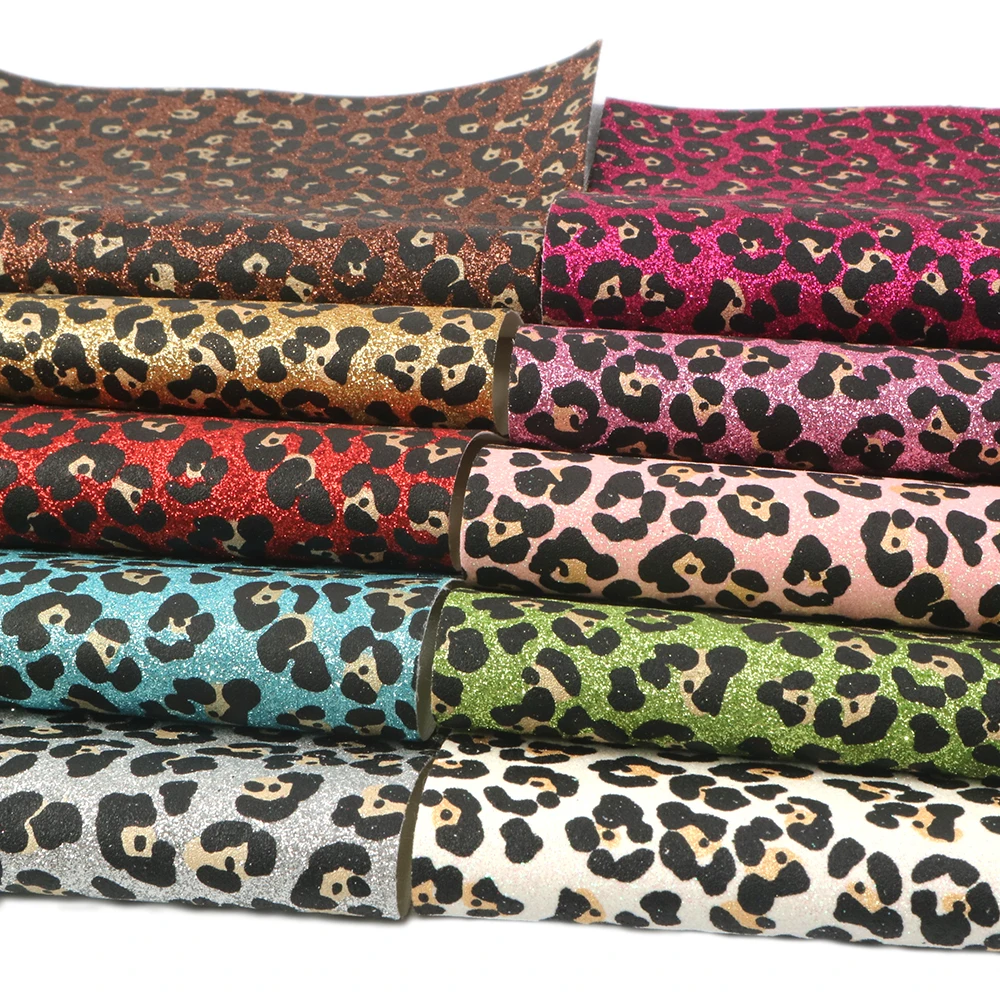 

New 10Pieces/set 20*34cm Glitter Texture Faux Synthetic Leather Fabric DIY Handmade Sewing Accessories,1Yc7307