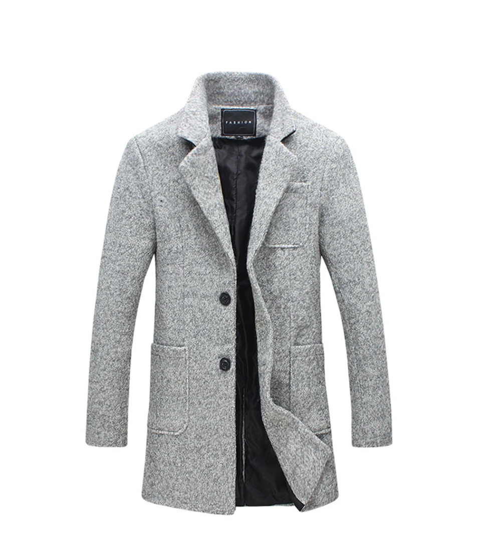 BSETHLRA, повседневный Тренч для мужчин, лидер продаж, осенне-зимние куртки и пальто, приталенный однотонный 40% шерсть, качественная модная брендовая одежда