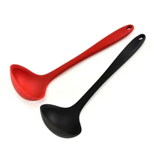 Новая силиконовая суповая ложка высокотемпературная устойчивая с длинной ручкой Совок Кухонные принадлежности TE889