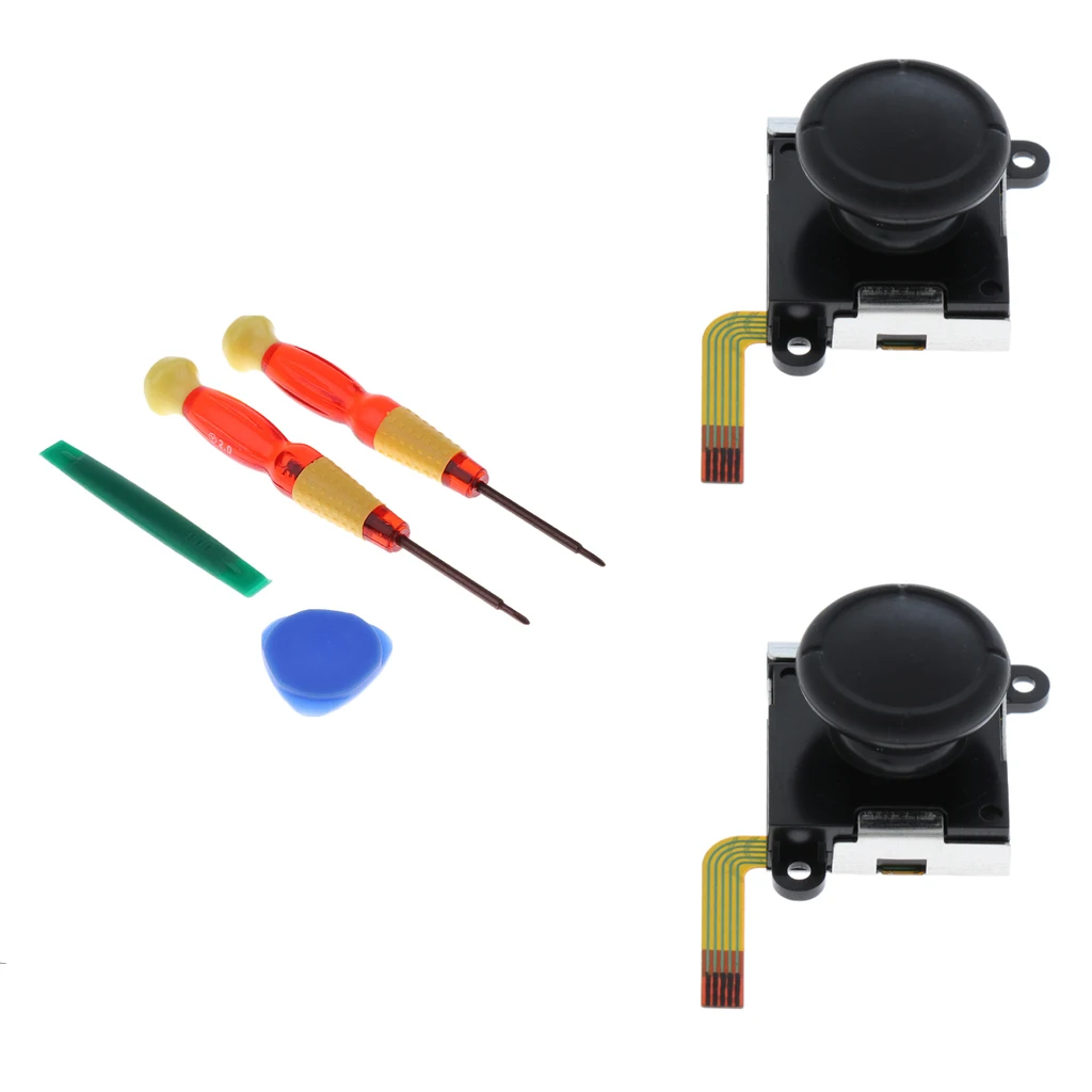2Pcs L/R Analog Sensor Joypad Joystick Rocker Controller Button Repair Part with Prying Tool for Nintendo Switch Joy-con