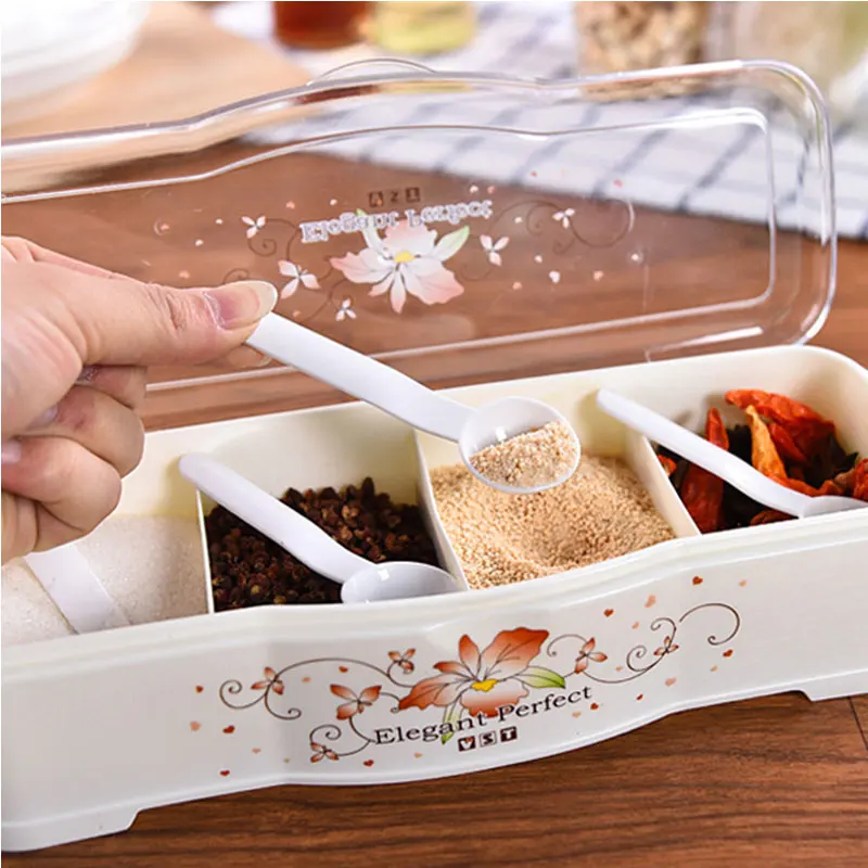

Seasoning Rack Spice Pots Box Storage Container Condiment Jar Kitchen Tool Home Garden Decorative Supplies Tool Drop Shipping