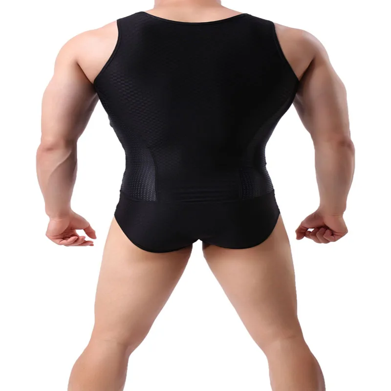 Men's Leotard Jumpsuit Bodysuits Body Building Shapers Tights Men Singlet Underwear Bikini One-piece Male Underwear Shapers