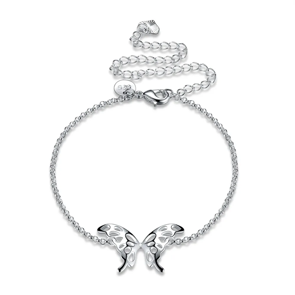 butterfly silver anklet