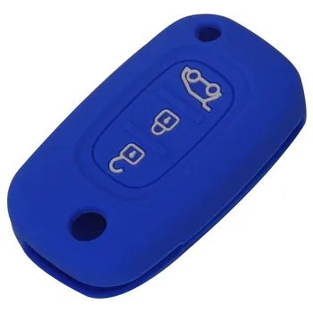 Keyforkess Cover chiave in Silicone per auto per Lada Renault Twingo Clio Master Kango fit Benz Smart Remote Flip Key Case Protector 3BTN - Jingyuqin Cover chiave in Silicone per auto per Lada Renault Twingo Clio Master Kango fit
