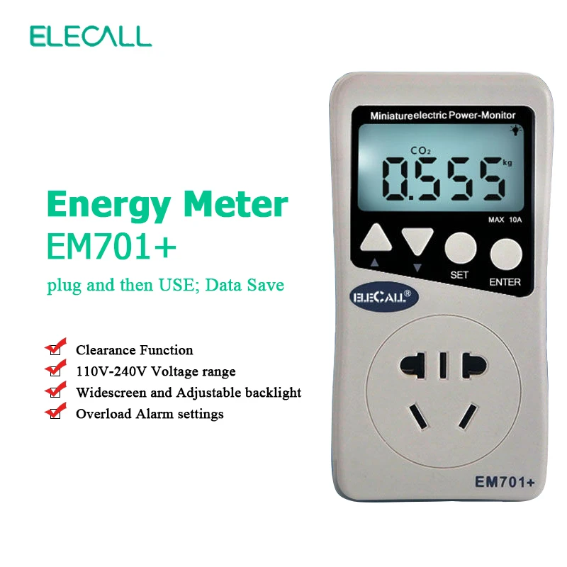 LCD Digital Energy Power Meter Watt Volt Amp Frequency Monitor Wattage