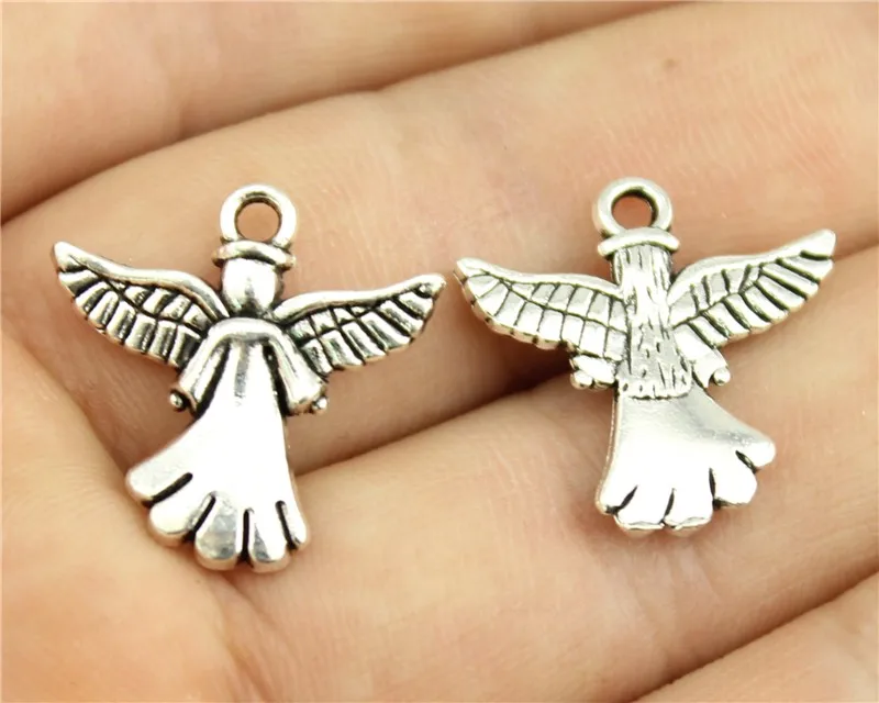 WYSIWYG 6pcs 20x20mm Guardian Angel Pendants Angel Charm Guardian Angel Pendants DIY For Jewelry
