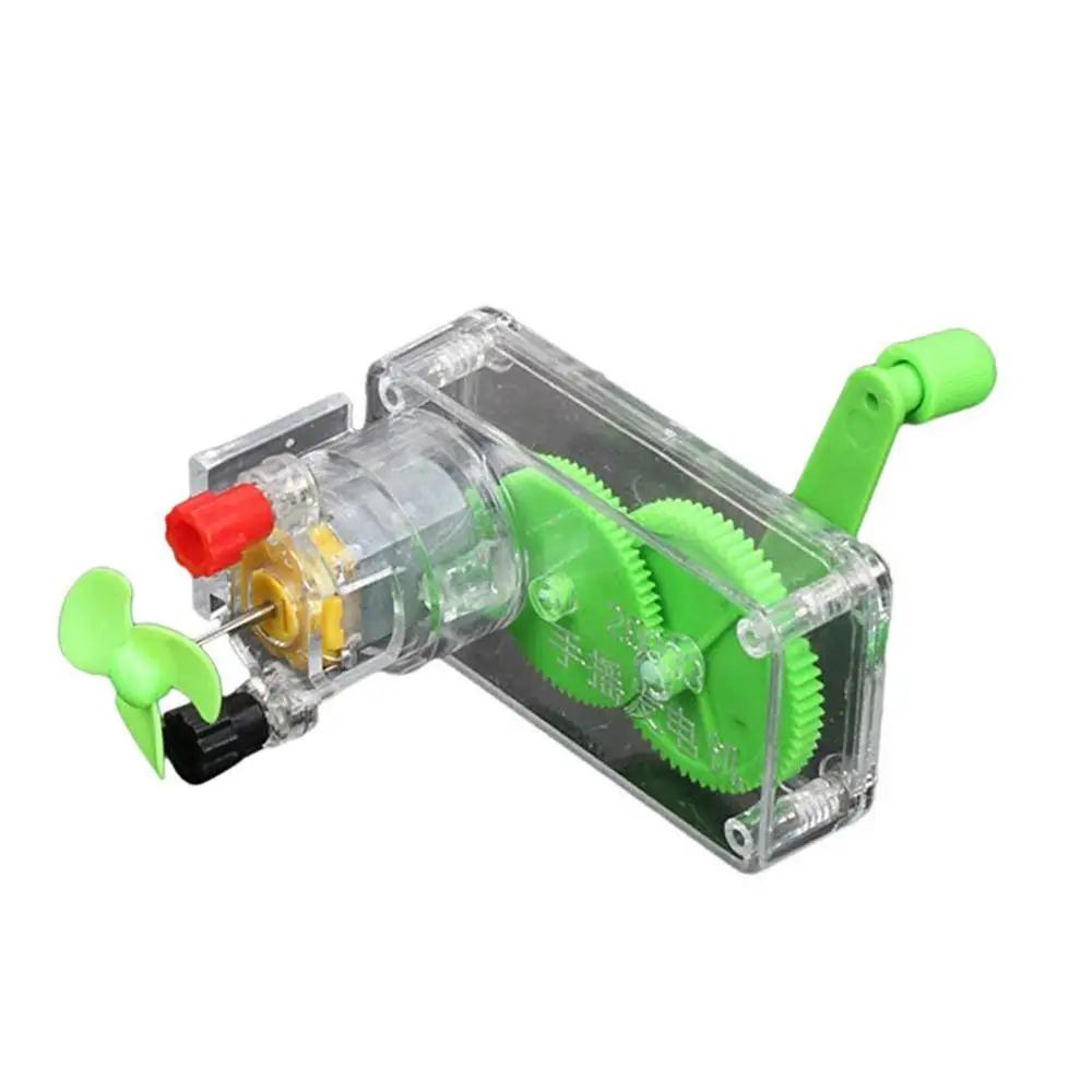 

DIY Hand Crank DC Generator Model Fan Kit Science Experiment Education Kids Toy