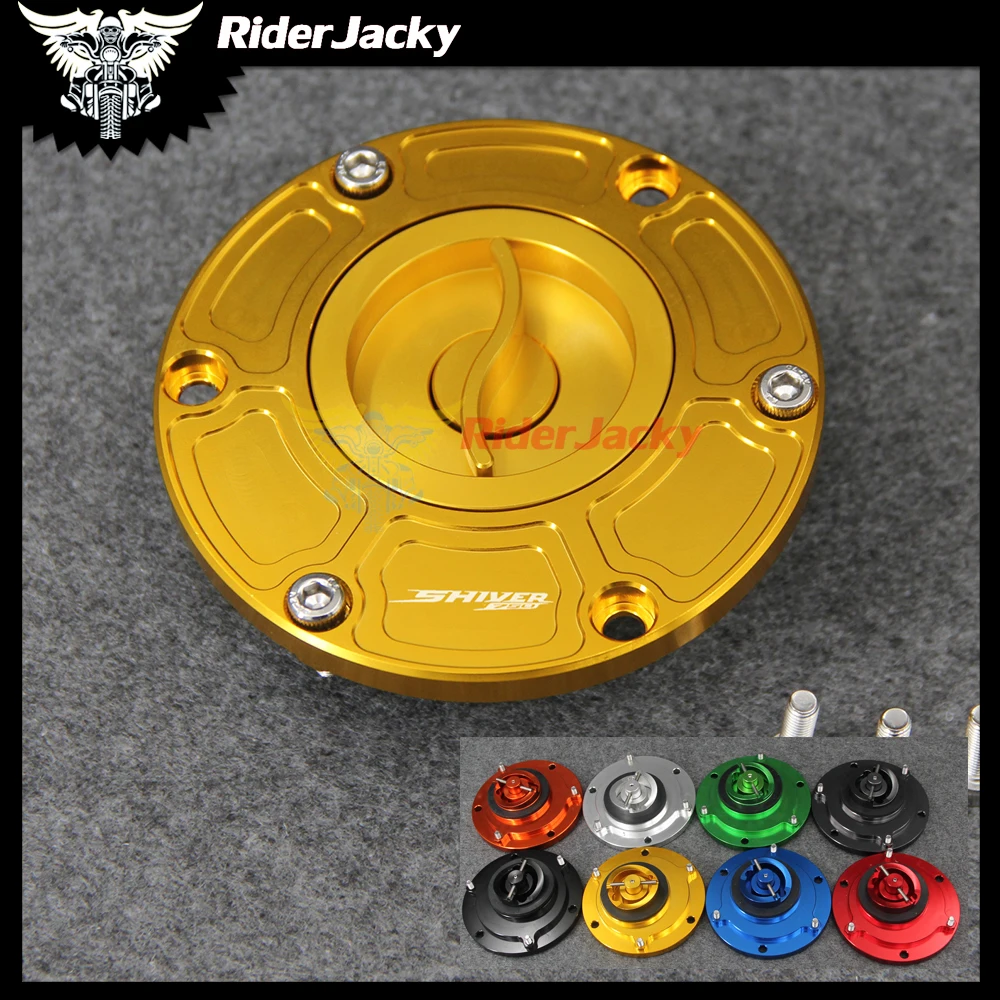 

Gold CNC Motorcycle Keyless Motorcycle Gas Cap Fuel Tank Cap Cover For Aprilia Shiver 750 All Years