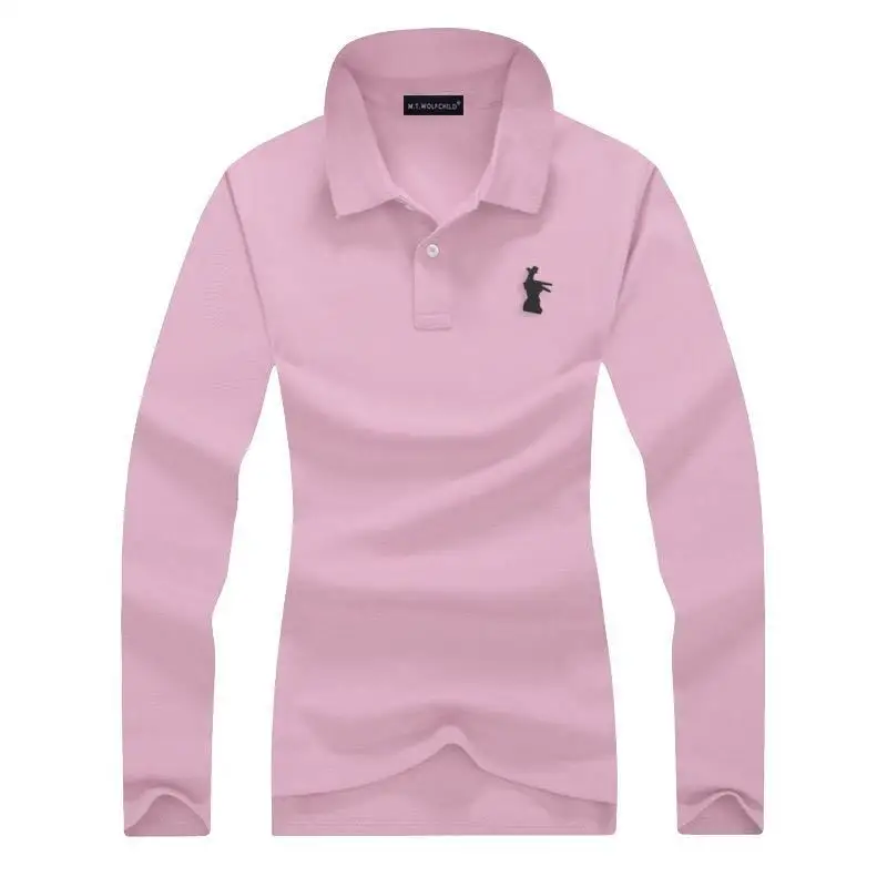 

High quality 2019 Women's long sleeve brand polos shirts casual lapel cotton womens polos shirts fashion lady slim tops S-XXL