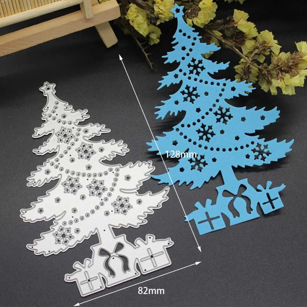 Christmas Tree With Gifts Cutting Dies for Scrapbooking DIY Decor