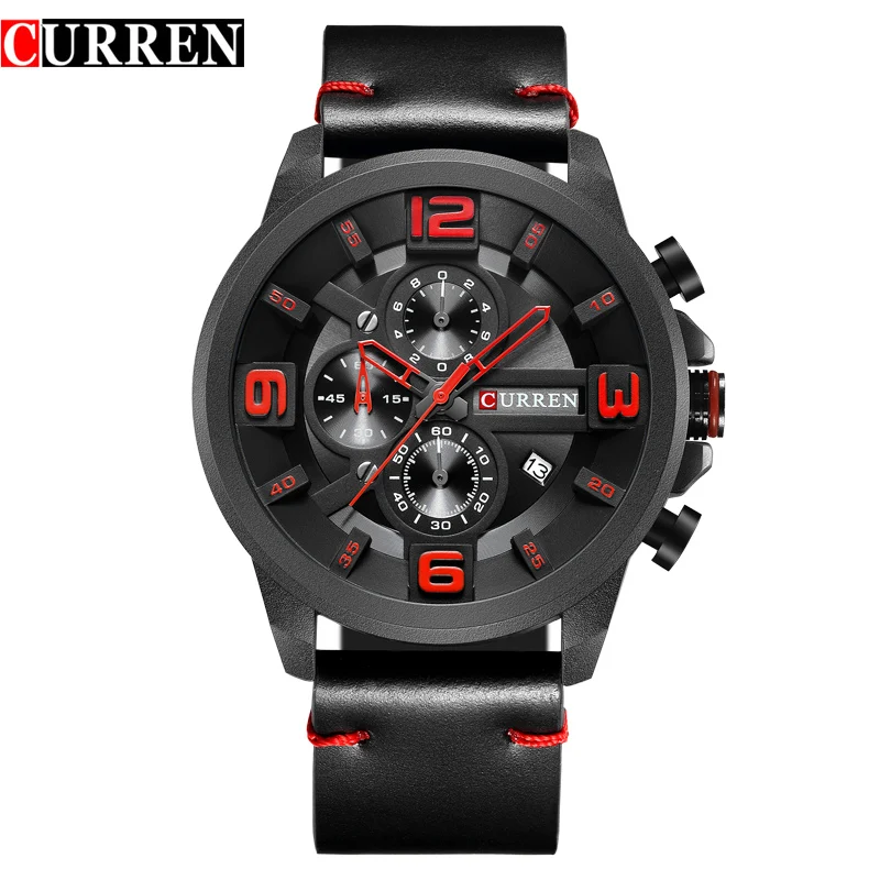 

Relogio Masculino CURREN Hot Sale Popular Men's Watch Classics Quartz Analog Wrist Watches Chronograph Leather Strap Male Clock