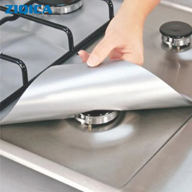 

ZIQICA 4pcs 27*27cm Trivets Gas Stove Gasket Teflon Safety Furnace Surface Protection Pad Furnace Surface Gasket