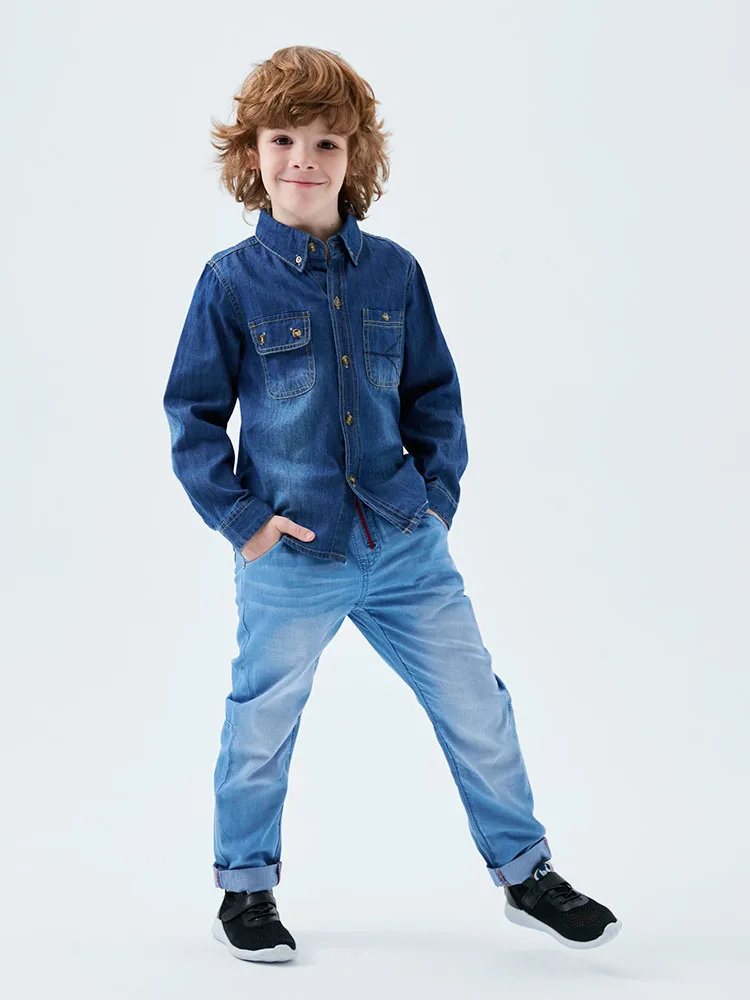 

Boys Cowboy Shirts Children's Spring Shirts 2019 Spring and Autumn New Children's Wear Toilet Baby Long Sleeved Cotton Shirts