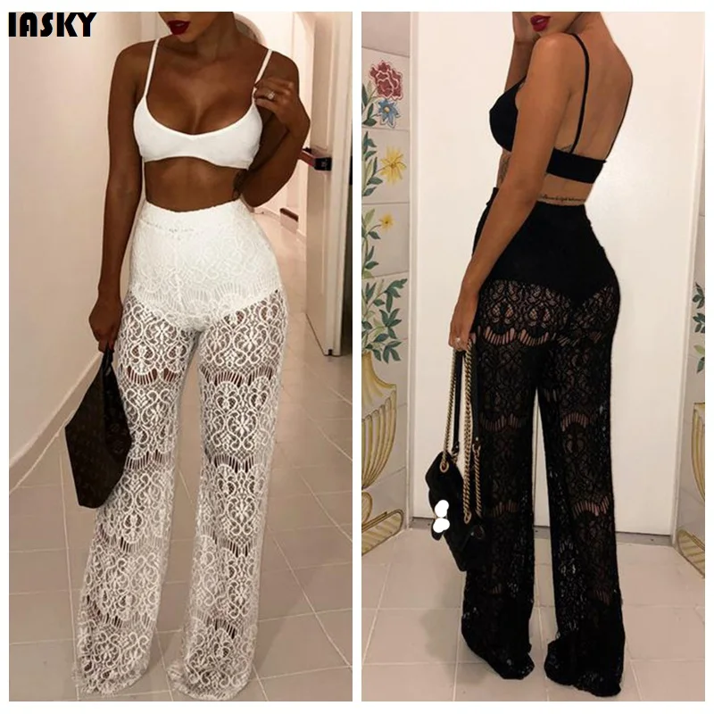 lace swim cover up pants