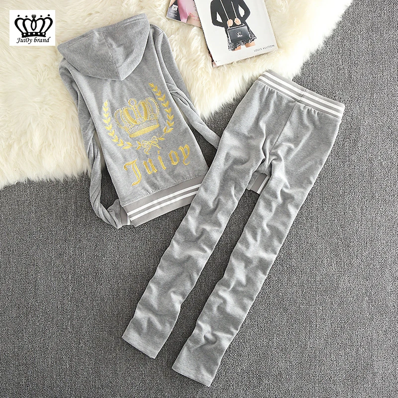 

2019 /Spring /Fall Women'S Brand Velvet Fabric Tracksuits Velour Suit Women Track Suit Hoodies And Pants