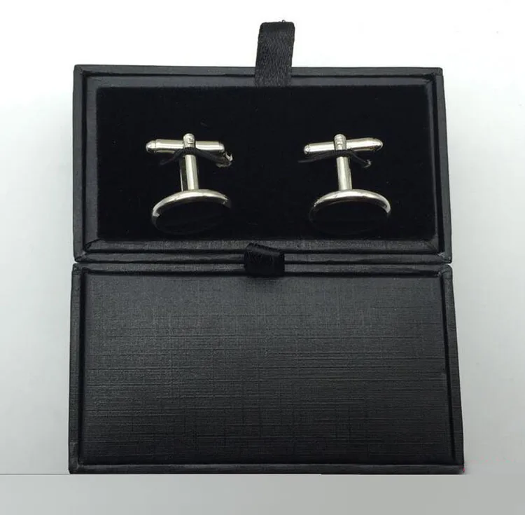 Classical Black Cufflink Box Fashion cuff link cases Jewelrys show case