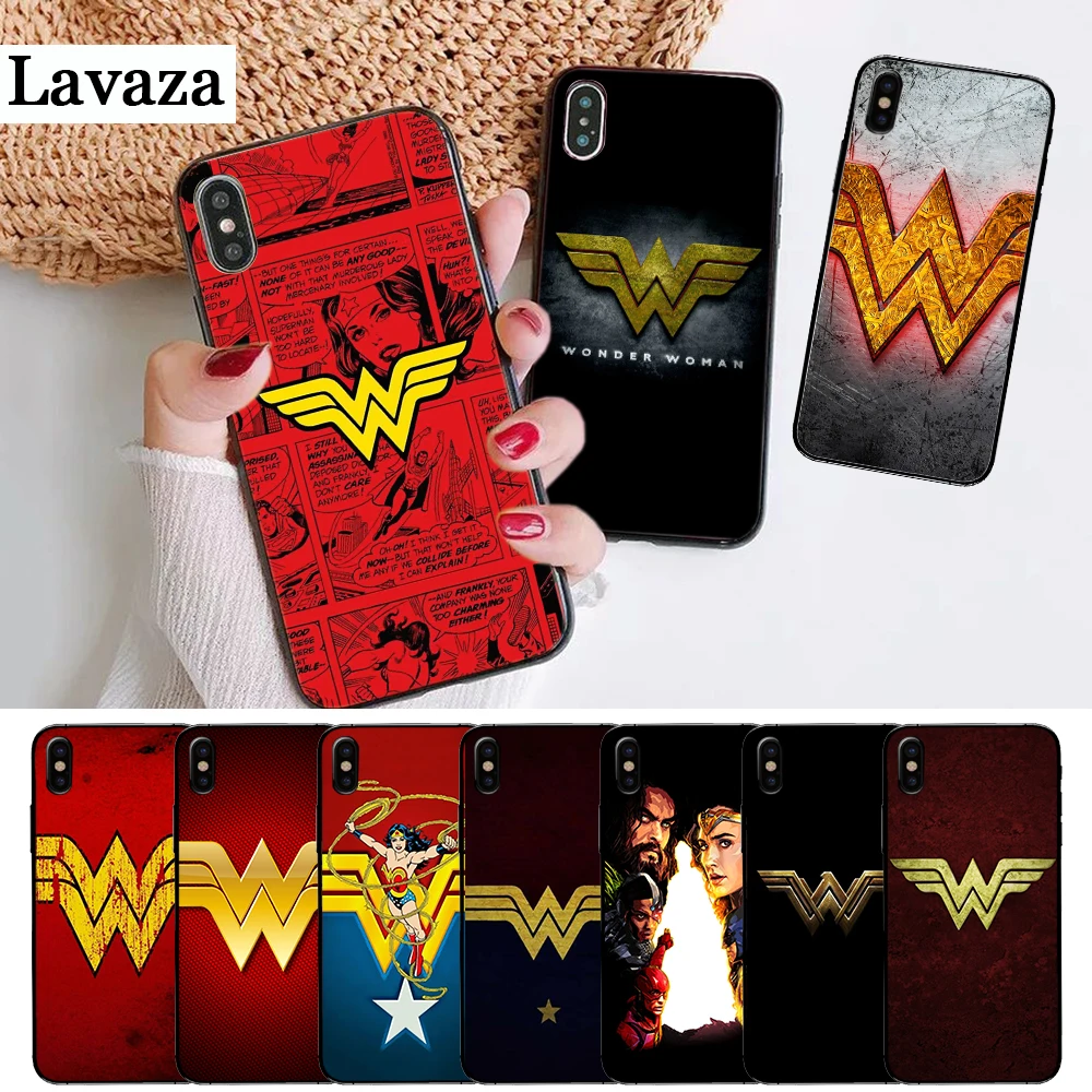 

Lavaza Wonder Woman Logo Silicone Case for iPhone 5 5S 6 6S Plus 7 8 X XS Max XR