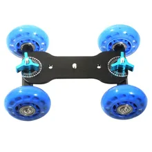Настольная тележка мини автомобиль Скейтер трек слайдер Супер Mute для DSLR камеры видеокамеры(синий и черный
