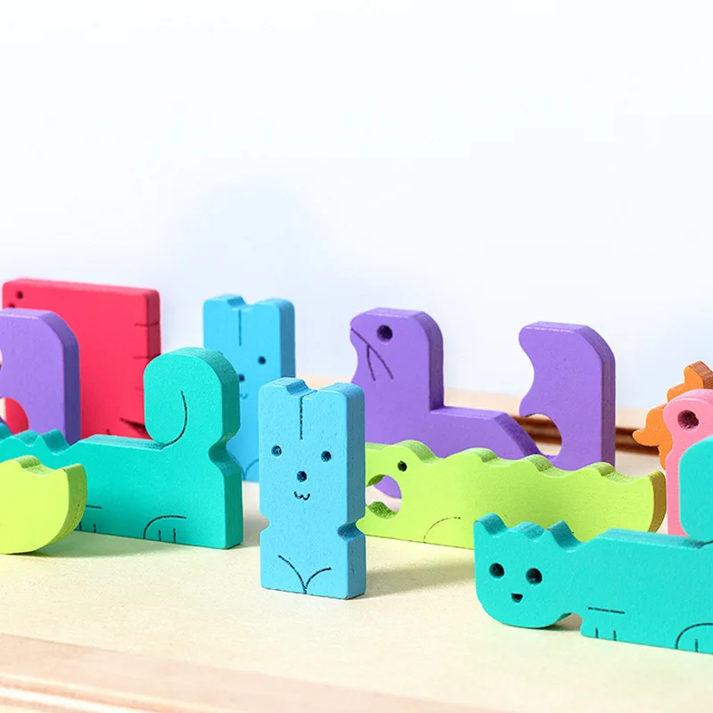 Новые 3D Деревянные Пазлы настольные игрушки цветные Животные головоломки игрушки Тетрис Развивающие игрушки для малышей деревянные подарки