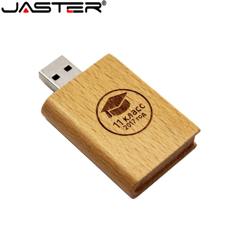 Пользовательский логотип Кленовая деревянная книга стиль USB флэш накопитель 4 ГБ